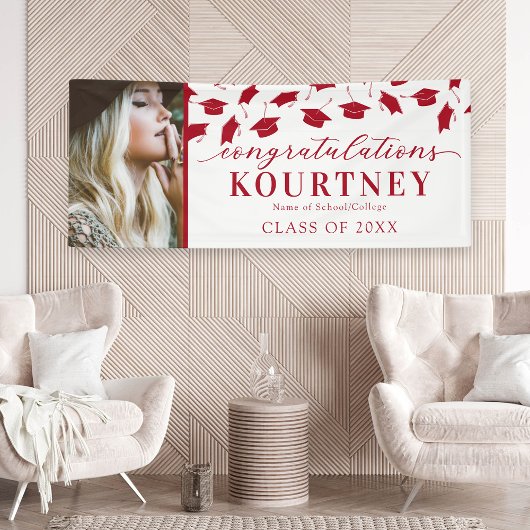 Eenvoudige 2025 Afstuderen fotobanner Spandoek