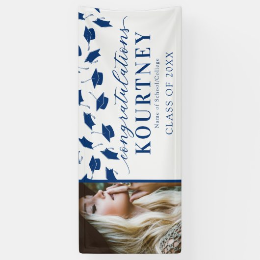 Eenvoudige 2025 Afstuderen fotobanner Spandoek (Verticaal)