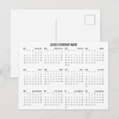 Eenvoudige 2025 Kalender Bedrijfsnaam | Willekeuri Briefkaart (Voorkant / Achterkant)