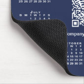 Eenvoudige 2025 Kalender Business QR Code op Navy  Muismat (Hoek)