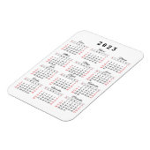 Eenvoudige 2025 Kalender in Spaans Wit Zwart Rood Magneet (Linkerzijde)
