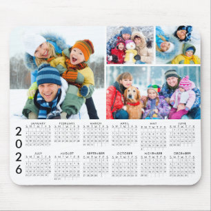 Eenvoudige 2026 Agenda 4 Foto Collage Muismat