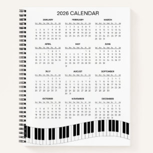 Eenvoudige 2026 Agenda met Pianotoetsen   
