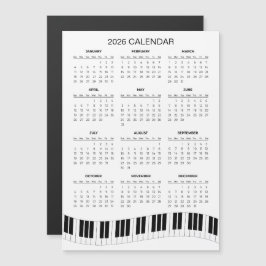 Eenvoudige 2026 Agenda met Pianotoetsen | Magneet