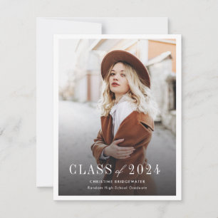 Eenvoudige 2026 foto's Afstudeer aankondiging