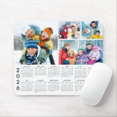 Eenvoudige 2026 Kalender 4 Fotocollage Muismat (Met muis)