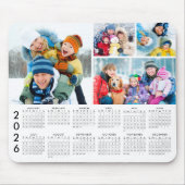 Eenvoudige 2026 Kalender 4 Fotocollage Muismat (Voorkant)