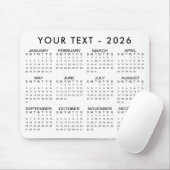 Eenvoudige 2026 Kalender Aangepaste kleuren Muismat (Met muis)