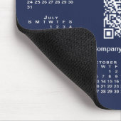 Eenvoudige 2026 Kalender Business QR Code op Navy  Muismat (Hoek)