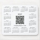 Eenvoudige 2027 Agenda Zakelijk QR Code Wit Muismat (Voorkant)