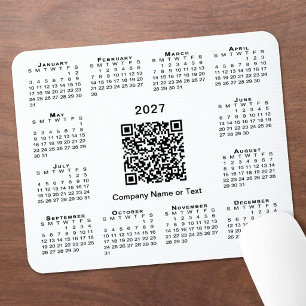 Eenvoudige 2027 Agenda Zakelijk QR Code Wit Muismat