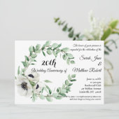 EENVOUDIGE 20e BRUILOFT JUBILEUM FEESTUITNODIGING Kaart (Staand voorkant)