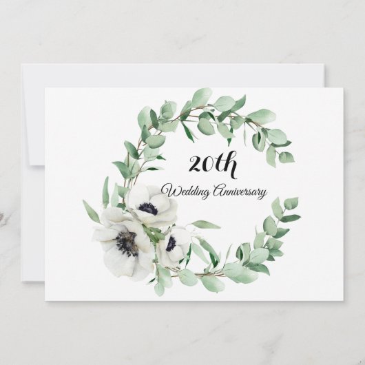 EENVOUDIGE 20e BRUILOFT JUBILEUM FEESTUITNODIGING Kaart (Achterkant)