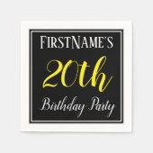 Eenvoudige, 20e verjaardag met aangepaste naam servetten (Voorkant)