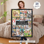 Eenvoudige 21 fotocollage gepersonaliseerd uw kleu fleece deken