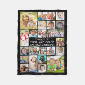 Eenvoudige 21 fotocollage gepersonaliseerd uw kleu fleece deken (Voorkant)
