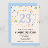 Eenvoudige 23e verjaardagsuitnodiging Confetti Mod Kaart (Voorkant / Achterkant)