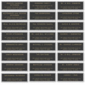 Eenvoudige 24 bruiloft gast adres gouden zwarte la sticker (Voorkant)