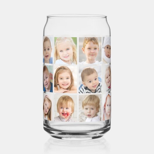 Eenvoudige 24 fotocollage blikvorm glas (Voorkant)