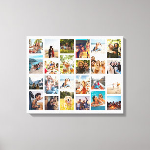 Eenvoudige 24 fotocollage canvas afdruk
