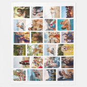 Eenvoudige 24 fotocollage fleece deken (Voorkant)