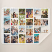 Eenvoudige 24 fotocollage sherpa deken (Voorkant (horizontaal))