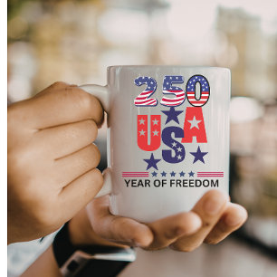 Eenvoudige 250e Amerikaanse onafhankelijkheidsvier Koffiemok
