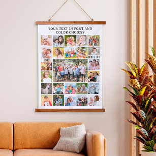 Eenvoudige 25 Aangepaste foto-Collage Hangend Wandkleed