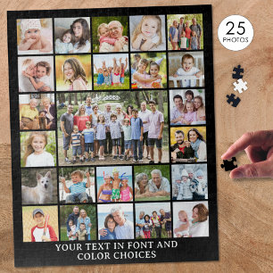 Eenvoudige 25 Foto Collage Gepersonaliseerd Aangep Legpuzzel