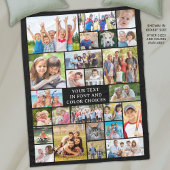 Eenvoudige 25 fotocollage aangepaste kleur geperso fleece deken
