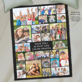 Eenvoudige 25 fotocollage aangepaste kleur geperso fleece deken