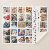 Eenvoudige 25 Photo Collage Life Quote Familienaam Sherpa Deken (Voorkant (horizontaal))