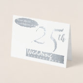 Eenvoudige 25e Silver Wedding Jubileum Uitnodiging (Voorkant)