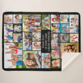 Eenvoudige 26 fotocollage aangepaste kleur geperso sherpa deken (Voorkant (horizontaal))