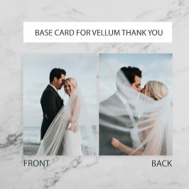 Eenvoudige 2 bruiloft foto basis voor vellum overl bedankkaart