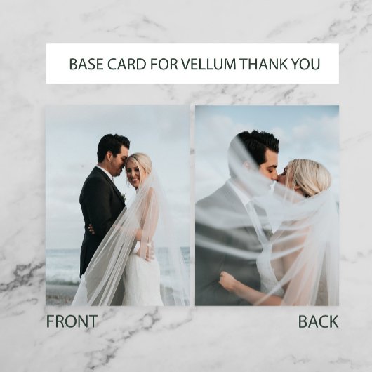 Eenvoudige 2 bruiloft foto basis voor vellum overl bedankkaart