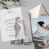 Eenvoudige 2 bruiloft foto basis voor vellum overl bedankkaart