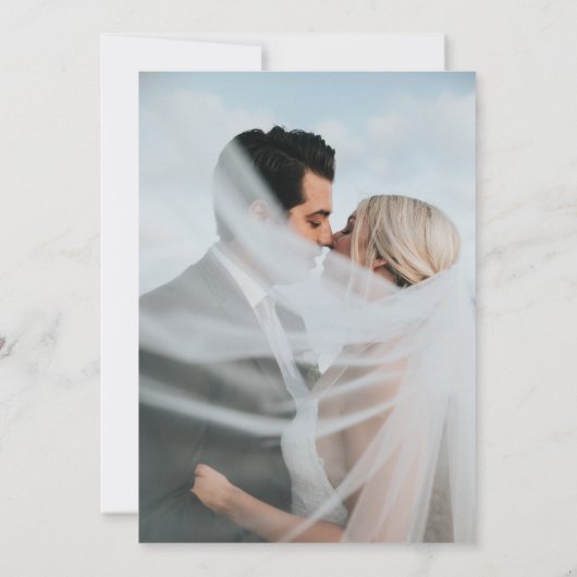 Eenvoudige 2 bruiloft foto basis voor vellum overl bedankkaart (Achterkant)