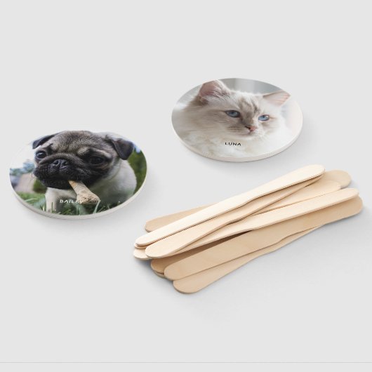 Eenvoudige 2 foto aangepast handwaaier (Niet-gemonteerd)