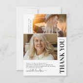 Eenvoudige 2 foto begrafenis bedankkaart (Voorkant)