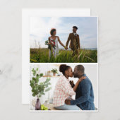 Eenvoudige 2 foto collage feestdagenkaart (Voorkant / Achterkant)