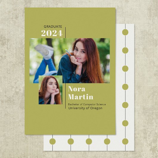 Eenvoudige 2-foto College-studie Avocado Announc Aankondiging