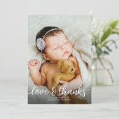 Eenvoudige 2 foto doop doopkaart dank u kaart (Staand voorkant)