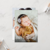 Eenvoudige 2 foto doop doopkaart dank u kaart (Voorkant / Achterkant in situ)