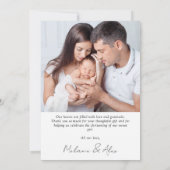 Eenvoudige 2 foto doop doopkaart dank u kaart (Achterkant)