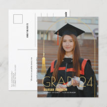 Eenvoudige 2 foto gouden kwastje Afstuderen aankon