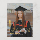 Eenvoudige 2 foto gouden kwastje Afstuderen aankon Briefkaart (Voorkant)