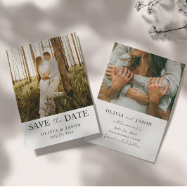 Eenvoudige 2 Foto Huwelijk Save the Date