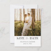 Eenvoudige 2 Foto Huwelijk Save the Date (Voorkant)