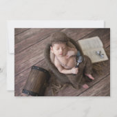 Eenvoudige 2 foto jongen geboorte aankondiging (Achterkant)